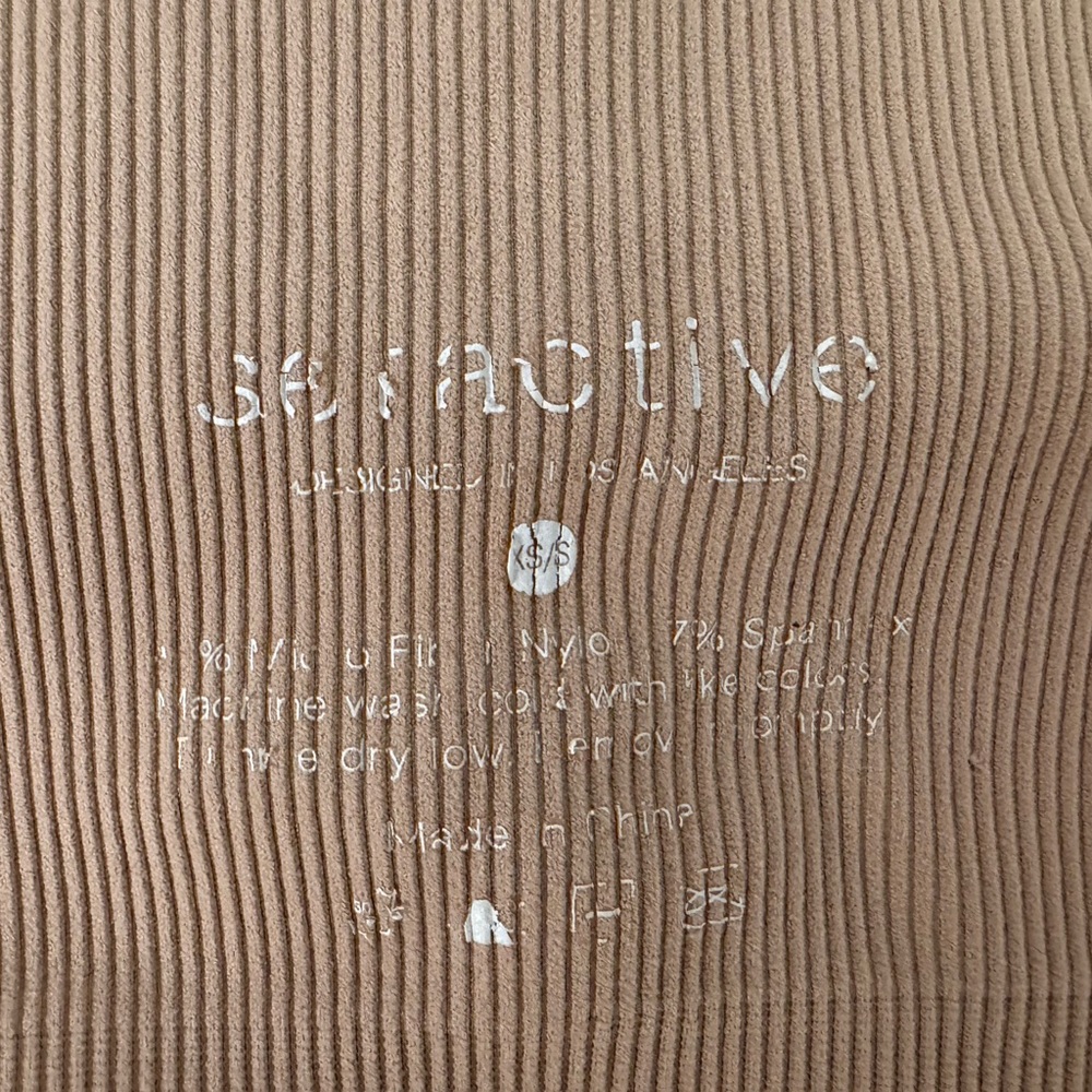 SET Active Tan Ribbed Sports Bra - Picture 2 of 2
